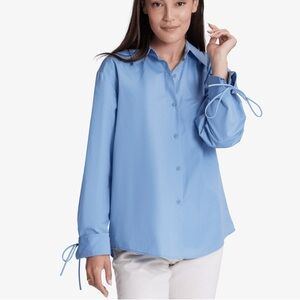 Verie Blue Button Down Blouse